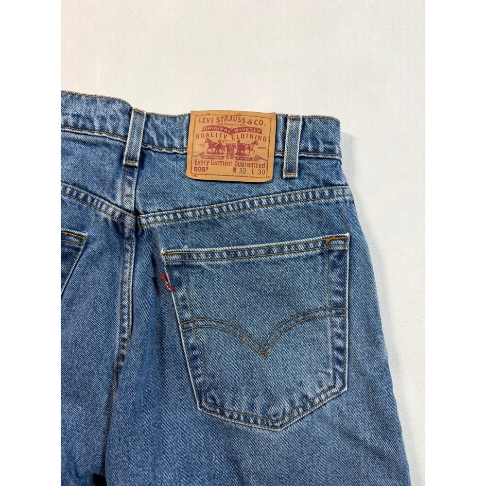 1998 Levis 505 Regular Fit Straight Leg Mens 30x30 Jeans Blue Vintage - Picture 4 of 11